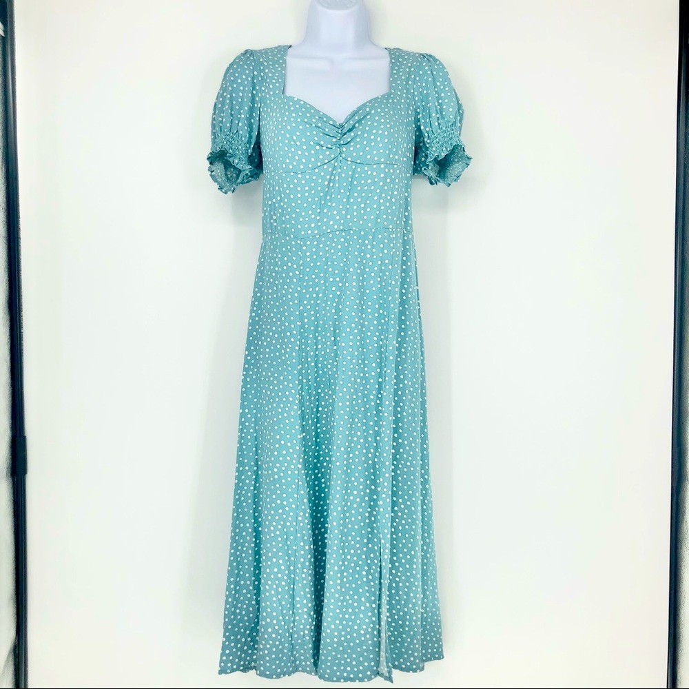 Society+Stitch Small Light Blue Maxi Peasant Dress